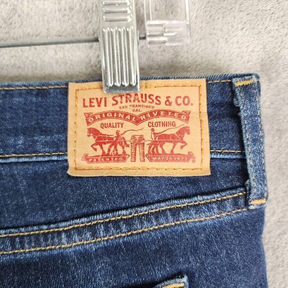 Men's LEVI'S 711 Blue Denim Jeans Skinny Dark Wash Mid Rise Size 31 - Picture 10 of 15